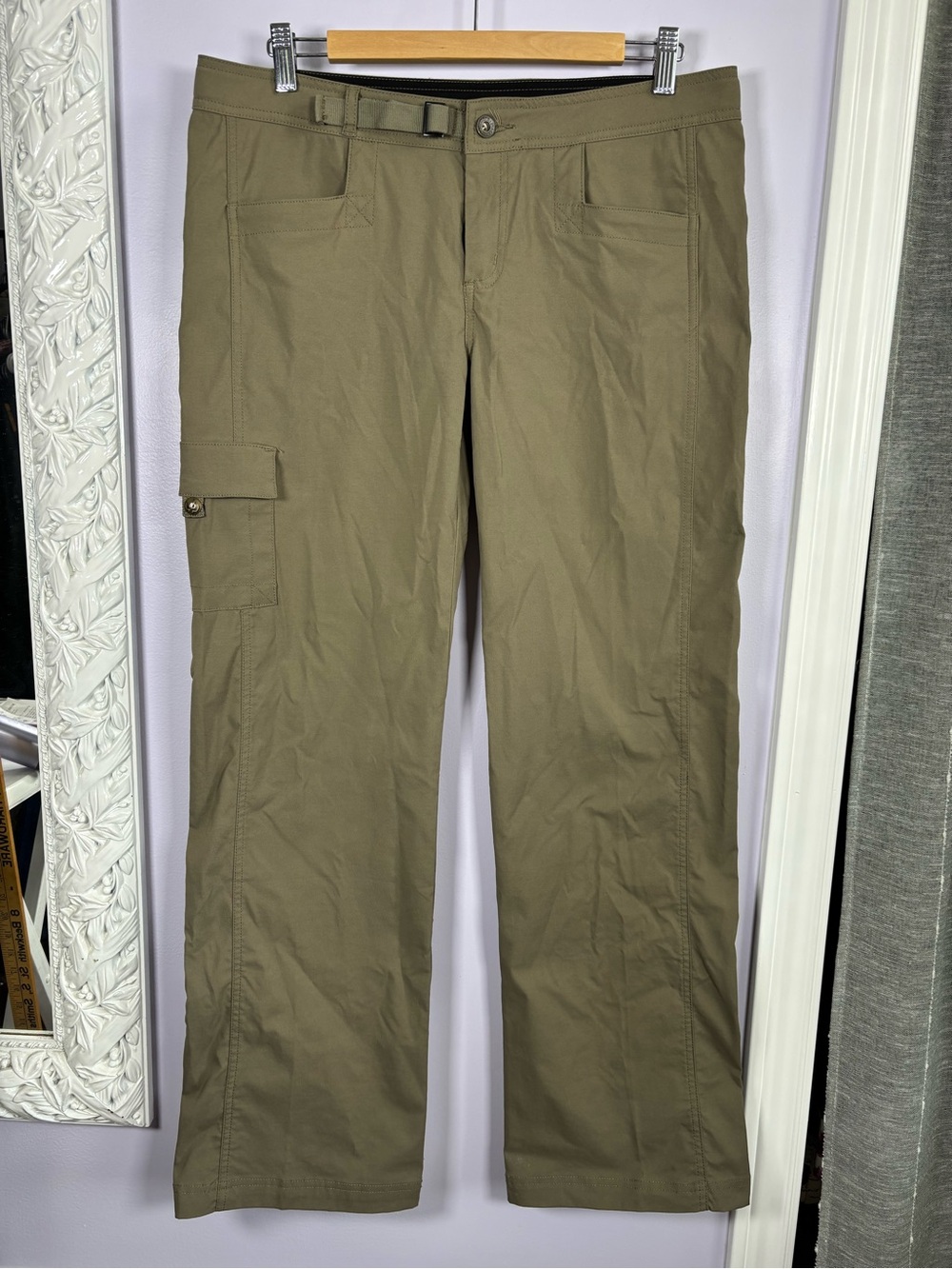 Prana Olive Green Straight Leg Cargo Pants